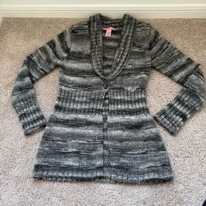 Cozy Gray Ombre Knit Women's Sweater Cardigan